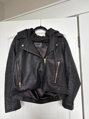 Blank NYC brand faux leather black jacket